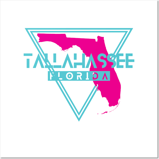 Tallahassee Florida Retro Triangle FL Wall Art by manifest